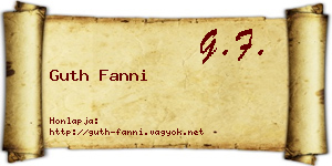 Guth Fanni névjegykártya